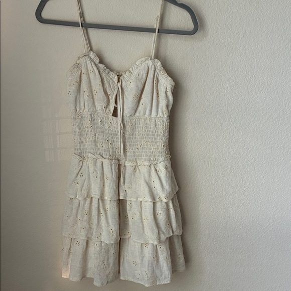 ILLA ILLA Cream Eyelet Tiered Mini Dress - Picture 1 of 4